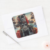 オートバイクリスマスに乗るキッチンコルソドッグ スクエアシール (封筒)