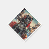 オートバイクリスマスに乗るキッチンコルソドッグ スタンダードカクテルナプキン (角)