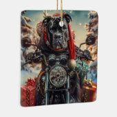 オートバイクリスマスに乗るキッチンコルソドッグ セラミックオーナメント (右)