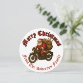 オートバイクリスマスのサンタクロース シーズンカード (スタンド正面)