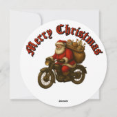 オートバイクリスマスのサンタクロース シーズンカード (裏面)