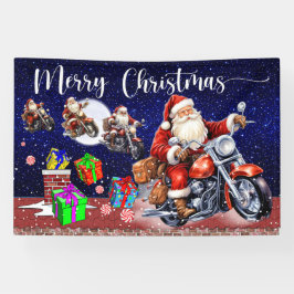 オートバイクリスマスの屋内または屋外 横断幕