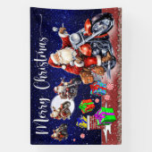 オートバイクリスマスの屋内または屋外 横断幕 (縦)