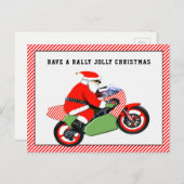 オートバイクリスマスホリデーカード シーズンポストカード (正面/裏面)
