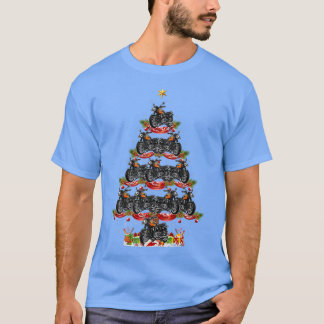 オートバイクリスマス照明サンタオートバイクリスマ Tシャツ