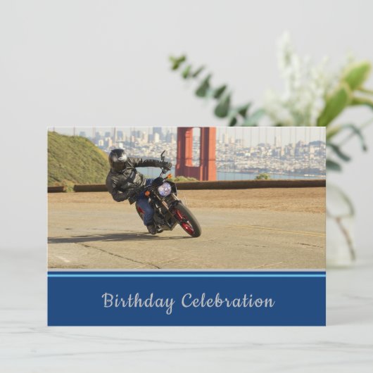 オートバイクルージング誕生日招待状 招待状 (スタンド正面)