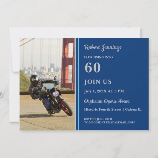 オートバイクルージング誕生日招待状 招待状 (裏面)