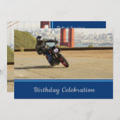 オートバイクルージング誕生日招待状 招待状 (正面/裏面)
