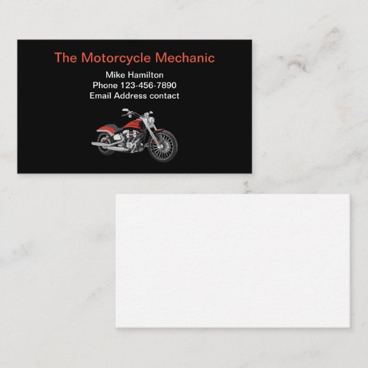 オートバイクールモダン整備士 名刺 (正面/裏面)