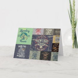 オートバイグランジスタイルグリーティングカード サンキューカード