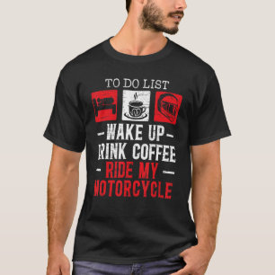オートバイコーヒーモータースポーツ車カフェインDri Tシャツ