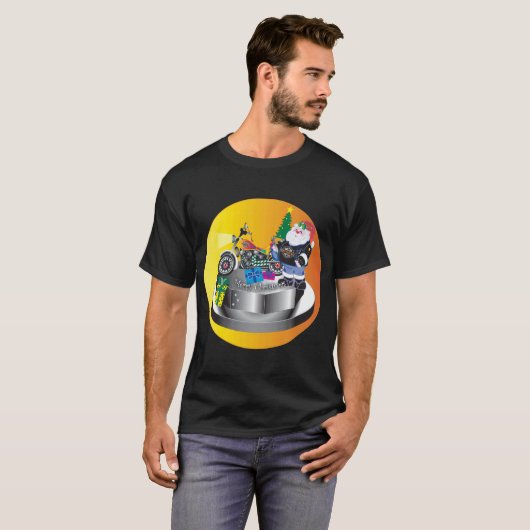 オートバイサンタ Tシャツ (正面フル)