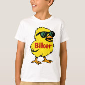 オートバイシックバイクもしくは自転車に乗る人 Tシャツ (正面)