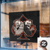 オートバイショップエンジェルnデビルエーススペード ウィンドウサイン (カフェ窓)