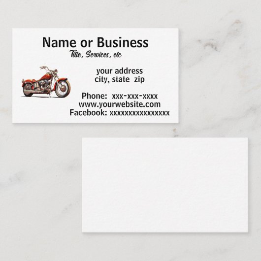 オートバイシンプルイメージ 名刺 (正面/裏面)