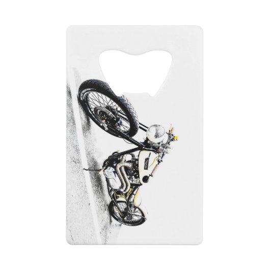 オートバイステンレス鋼ボトルオープナー クレジットカード栓抜き (正面)