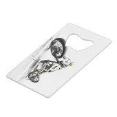 オートバイステンレス鋼ボトルオープナー クレジットカード栓抜き (正面アングル)