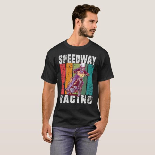 オートバイスピードウェイ レース フラットトラック Tシャツ (正面フル)