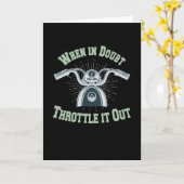 オートバイスロットルことわざバイクもしくは自転車に乗る人 カード (黄色い花)