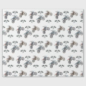 オートバイダートバイクバースデーパーティラッピング紙 ラッピングペーパー (フラット)