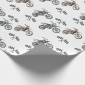 オートバイダートバイクバースデーパーティラッピング紙 ラッピングペーパー (角)