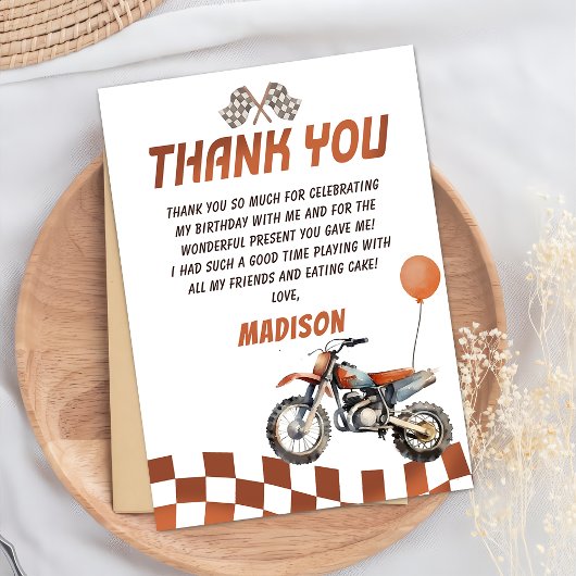 オートバイダートバイク誕生日サンキューカード サンキューカード