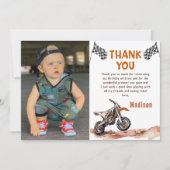 オートバイダートバイク誕生日フォトサンキューカード サンキューカード (正面)