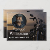 オートバイニアウォーターフォトお祝いのライフ 招待状 (正面/裏面)