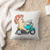 オートバイバイクもしくは自転車に乗る人のキノコ クッション (ブランケット)