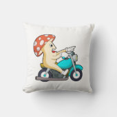 オートバイバイクもしくは自転車に乗る人のキノコ クッション (正面)