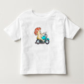 オートバイバイクもしくは自転車に乗る人のキノコ トドラーTシャツ (正面)