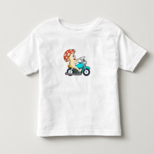 オートバイバイクもしくは自転車に乗る人のキノコ トドラーTシャツ