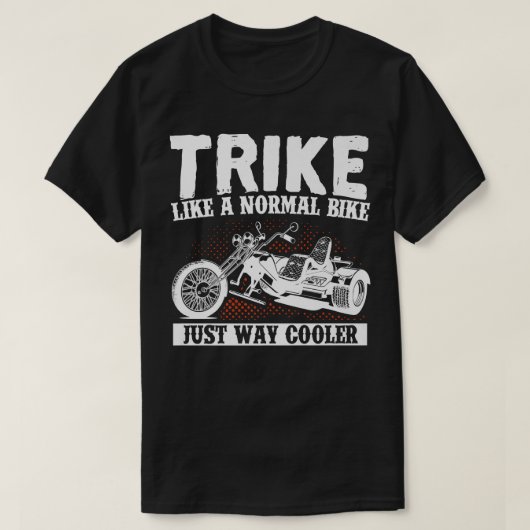 オートバイバイクもしくは自転車に乗る人は通常の自転車のジャストウェイのようにトライク Tシャツ (デザイン正面)
