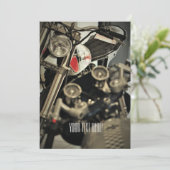 オートバイバイクもしくは自転車に乗る人オールパーパス招待状 招待状 (スタンド正面)