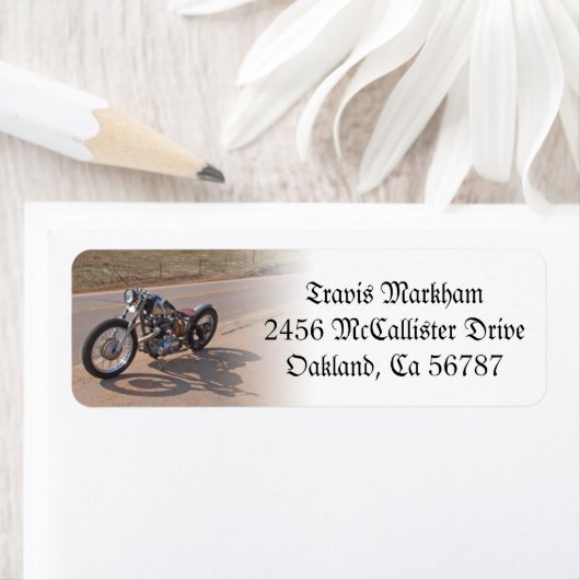 オートバイバイクもしくは自転車に乗る人カスタム住所 シール (インサイチュ)
