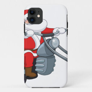 オートバイバイクもしくは自転車に乗る人サンタクロース iPhone 11 ケース