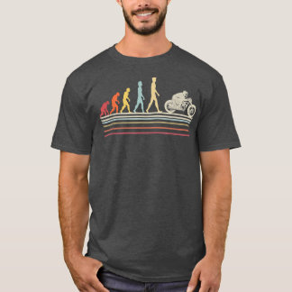 オートバイバイクもしくは自転車に乗る人ヴィンテージスタイルヒト進化 Tシャツ