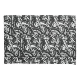 オートバイバイクもしくは自転車に乗る人乗りライダーパターン 枕カバー