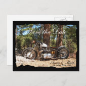 オートバイバイクもしくは自転車に乗る人日付ポストカードの保存 案内ポストカード (正面/裏面)