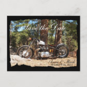 オートバイバイクもしくは自転車に乗る人日付ポストカードの保存 案内ポストカード (正面)