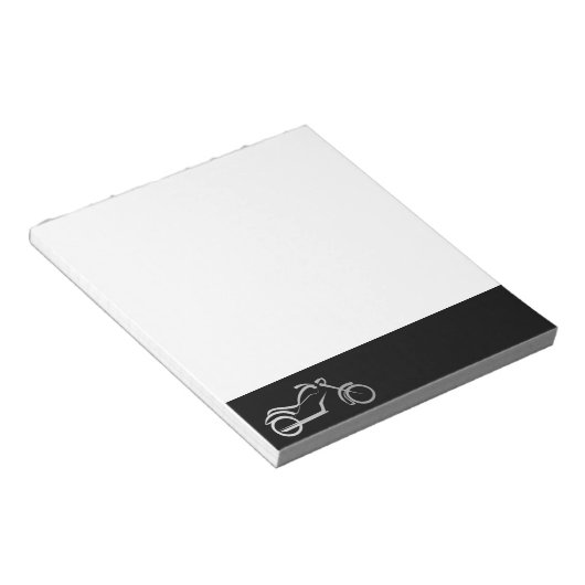 オートバイバイクもしくは自転車に乗る人 ノートパッド (アングル)