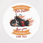 オートバイバイクもしくは自転車に乗る人 ラベル (デザイン2)