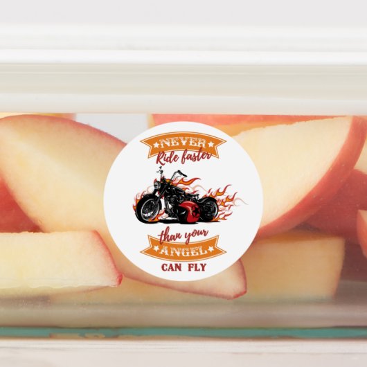 オートバイバイクもしくは自転車に乗る人 ラベル (貼付)