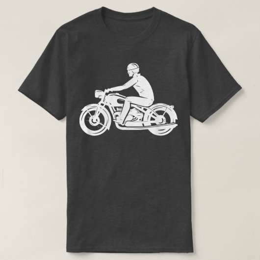オートバイバイクバイクもしくは自転車に乗る人チョッパーレーサーバイクレース Tシャツ (デザイン正面)