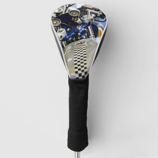 オートバイバイクバイクもしくは自転車に乗る人ライドライダー ゴルフヘッドカバー (正面)