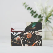 オートバイバイクバイクもしくは自転車に乗る人ライドライダー ポストカード (スタンド正面)