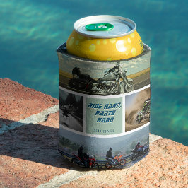 オートバイバイクバイクもしくは自転車に乗る人 缶クーラー