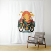 オートバイバイクレトロヴィンテージサンセット タペストリー (インサイチュ)