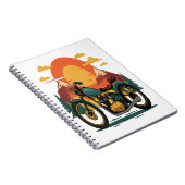 オートバイバイクレトロヴィンテージサンセット ノートブック (右側)