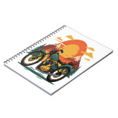 オートバイバイクレトロヴィンテージサンセット ノートブック (左側)